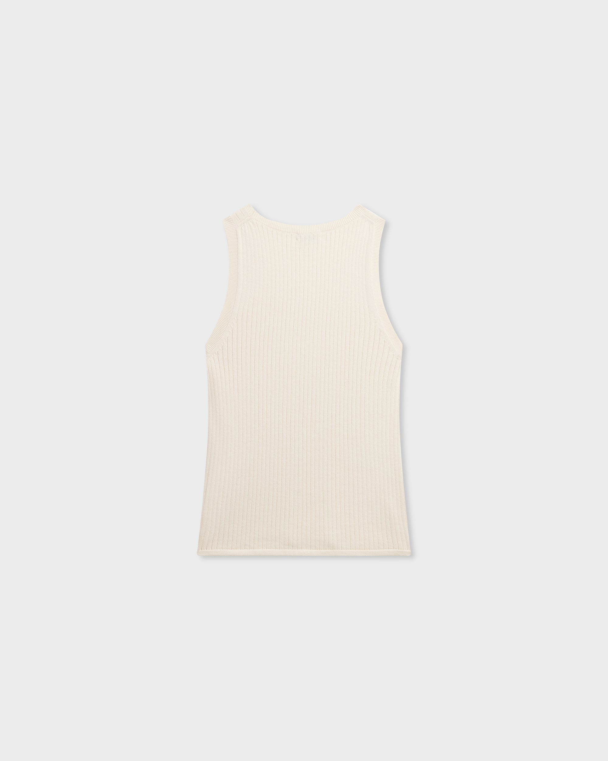 Shield Ribbed Vest in Cream