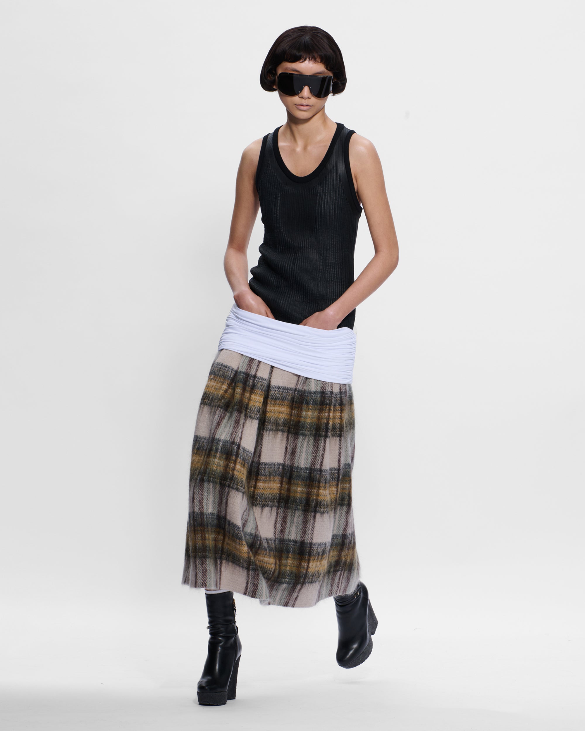 Elastic Waist Skirt in Wool