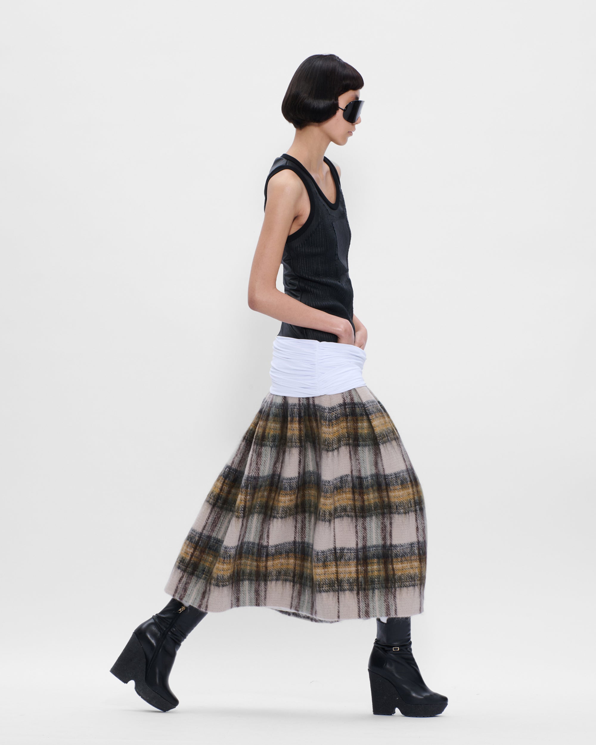 Elastic Waist Skirt in Wool