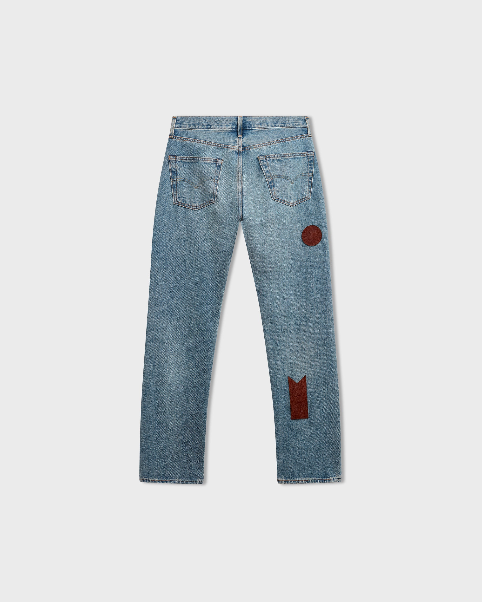 Brown Patch Vintage Blue Jeans