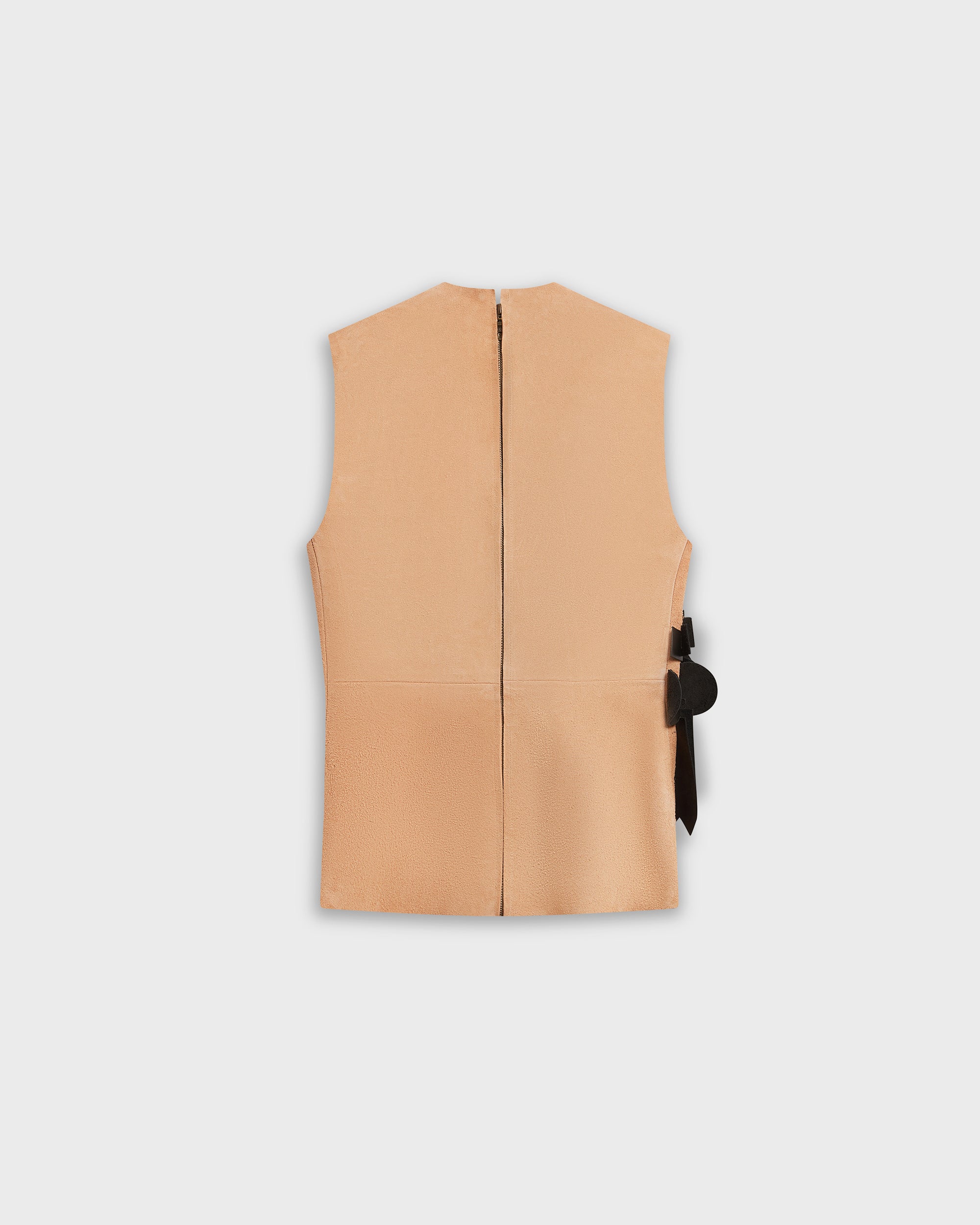 Patch Vest in Sand Suede