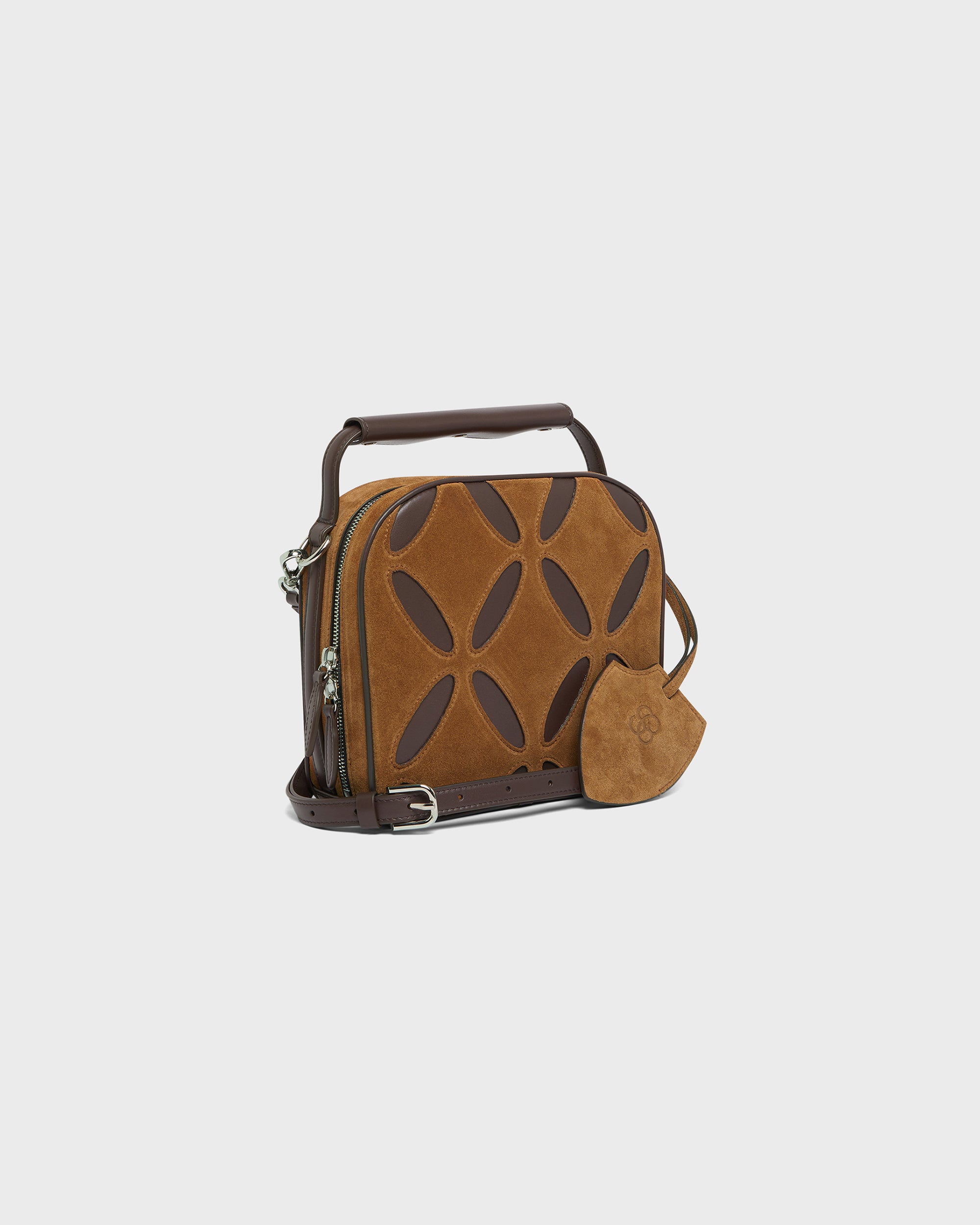 Bowling Bag in Brown Suede