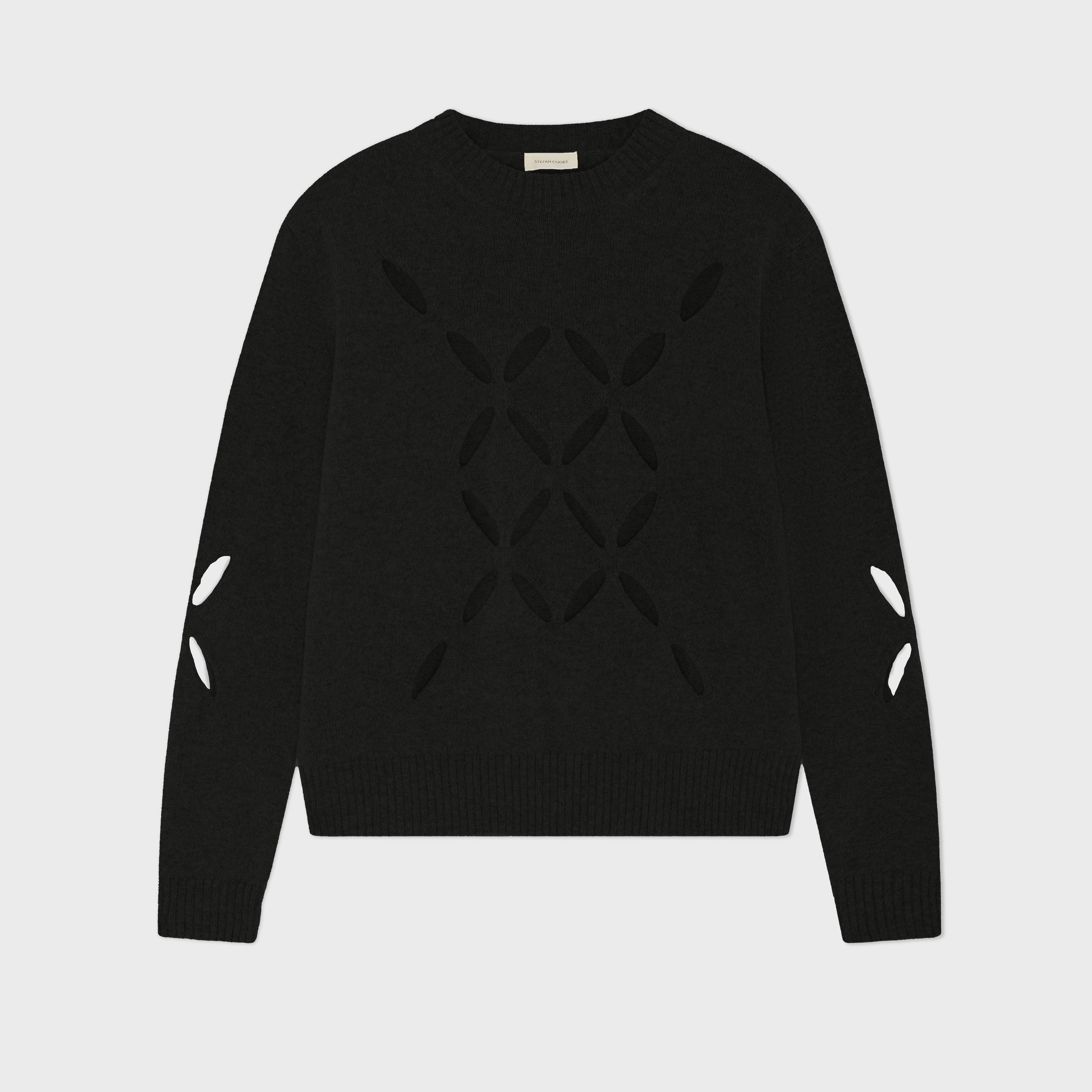 Slashed Jumper in Black Front