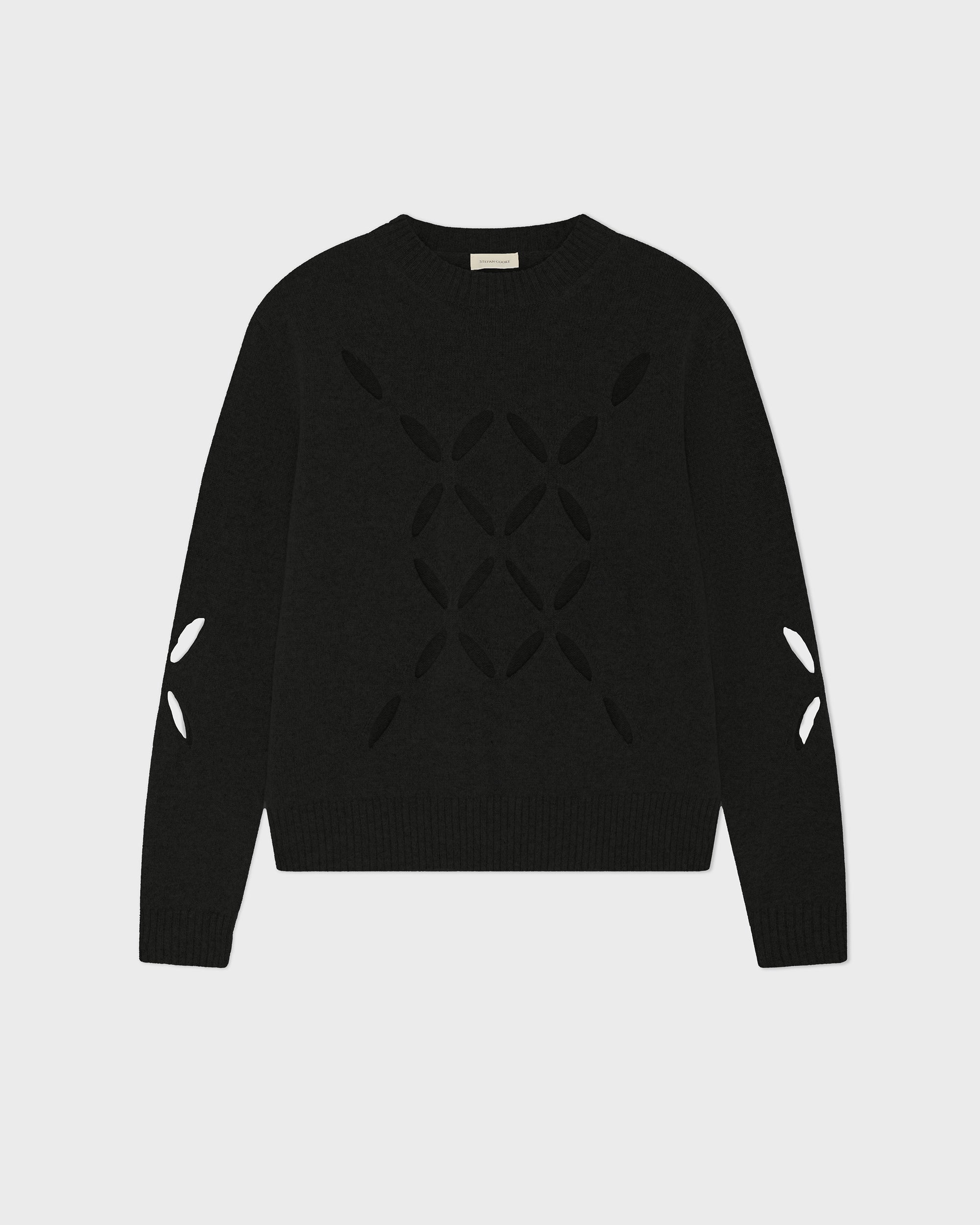 Slashed Jumper in Black