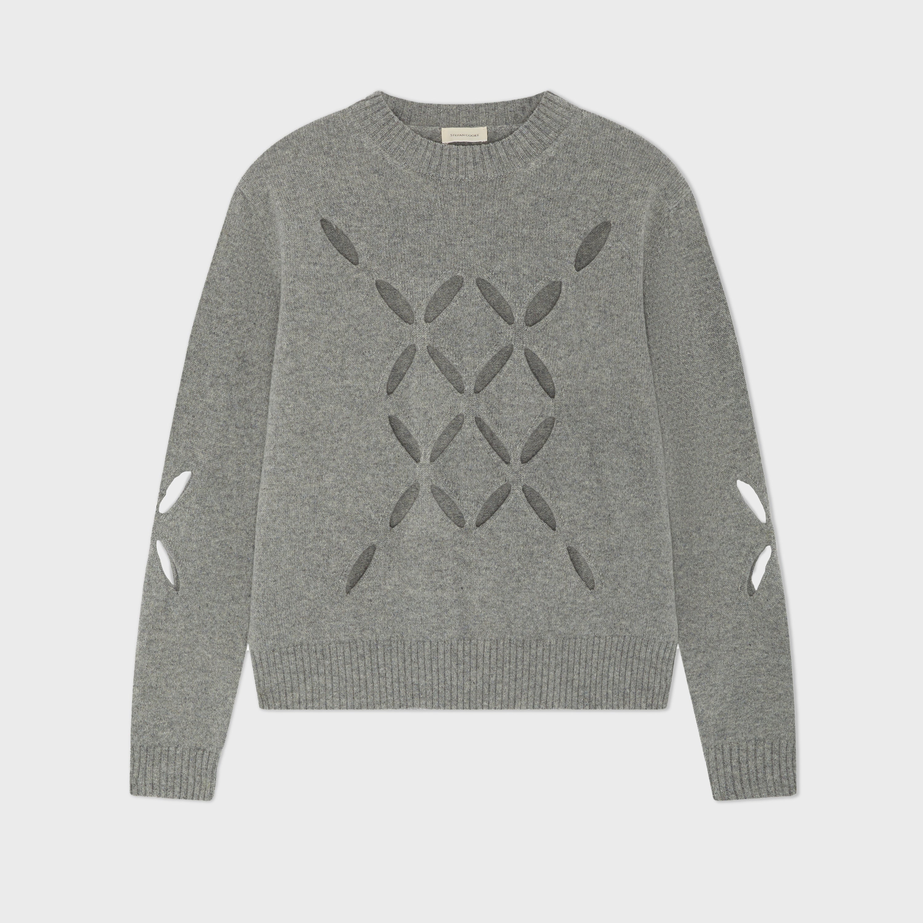 Slashed Jumper in Grey Front