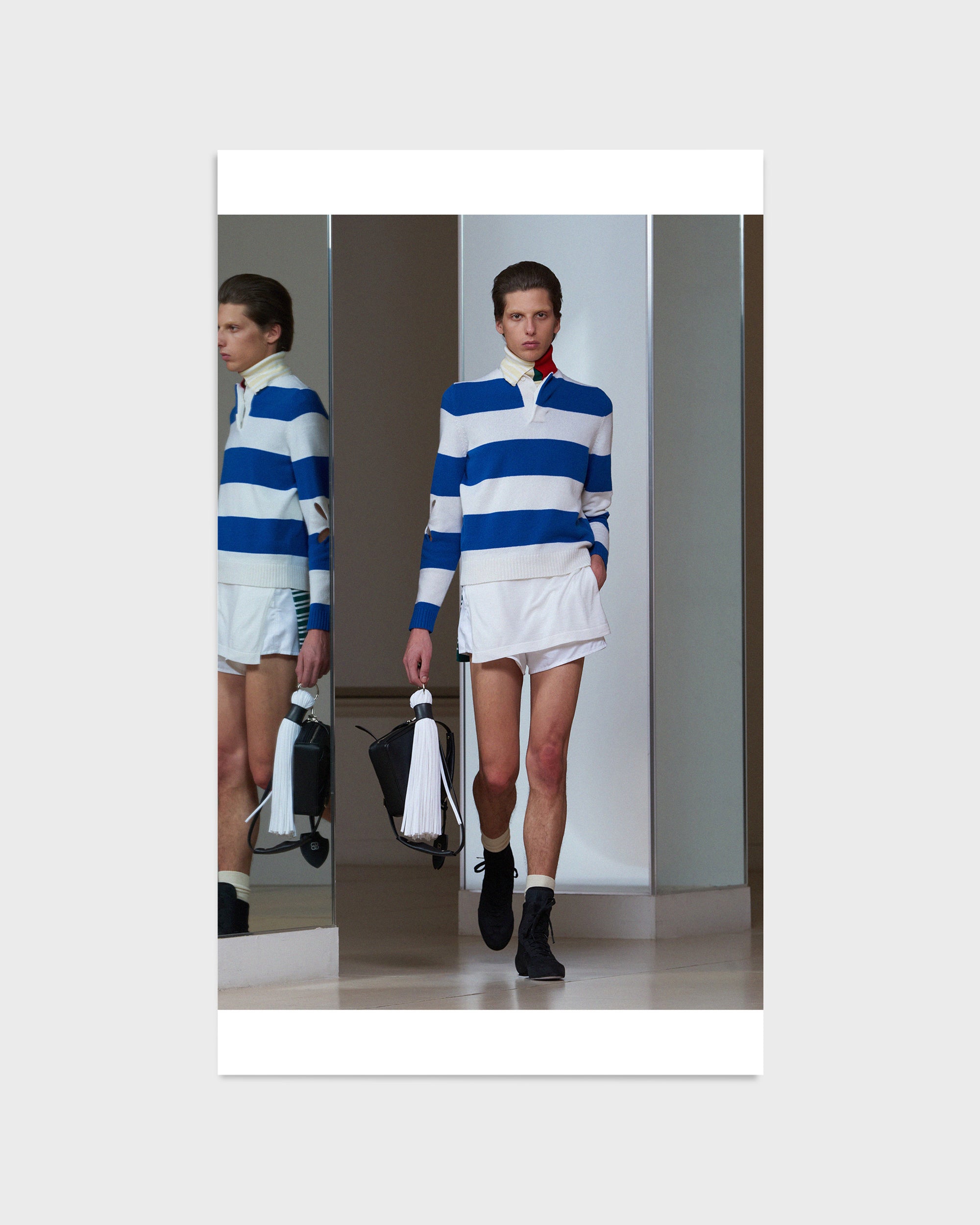 Rugby Jumper in Blue & White