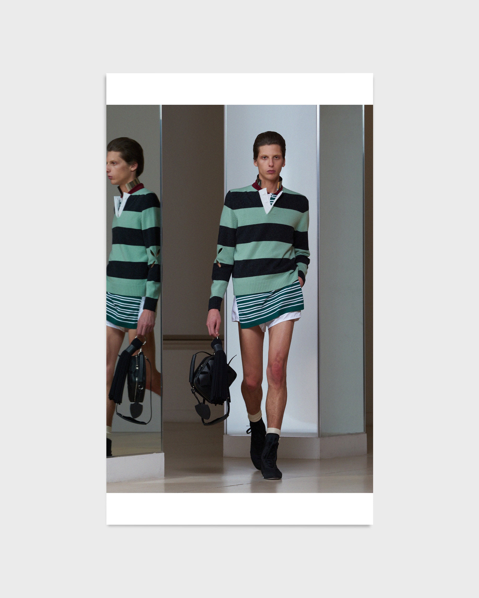 Rugby Jumper in Mint & Charcoal