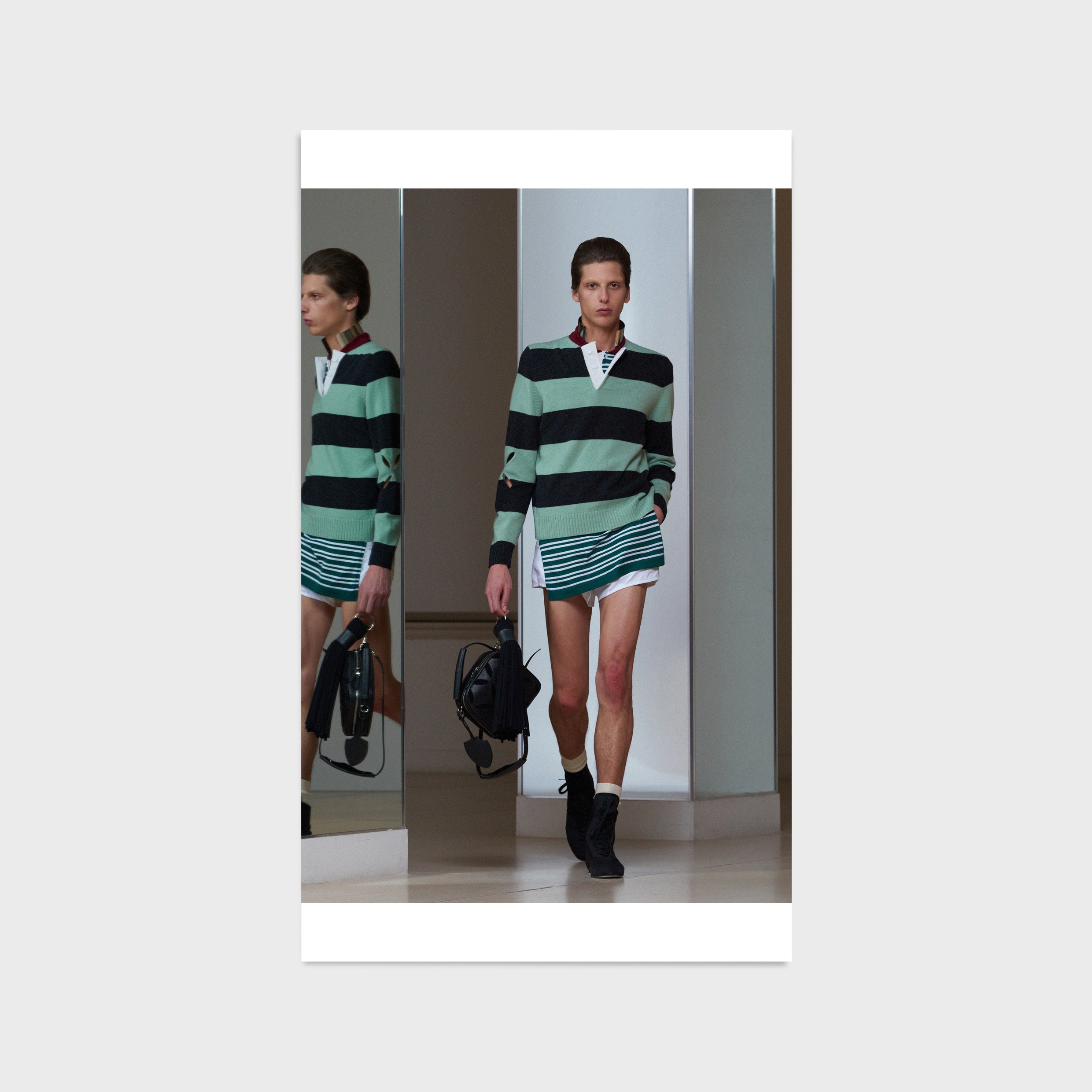 Rugby Jumper in Mint & Charcoal